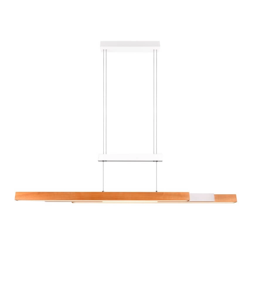 Kantoor hanglamp Trajan met houtlook en wit Trio 4017807613018