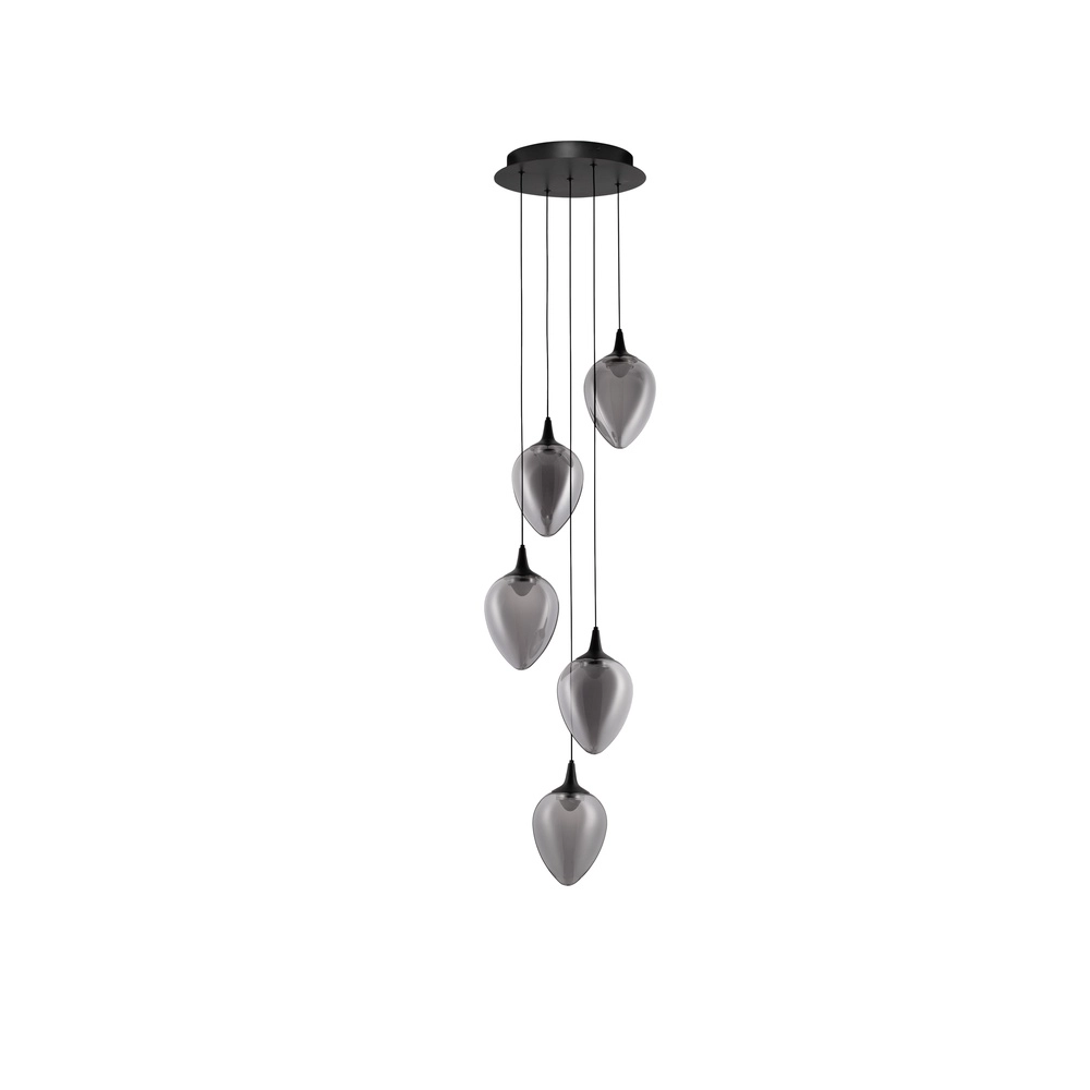 Hanglamp Nali 5-lichts smoke glas Lyora 5212017477781