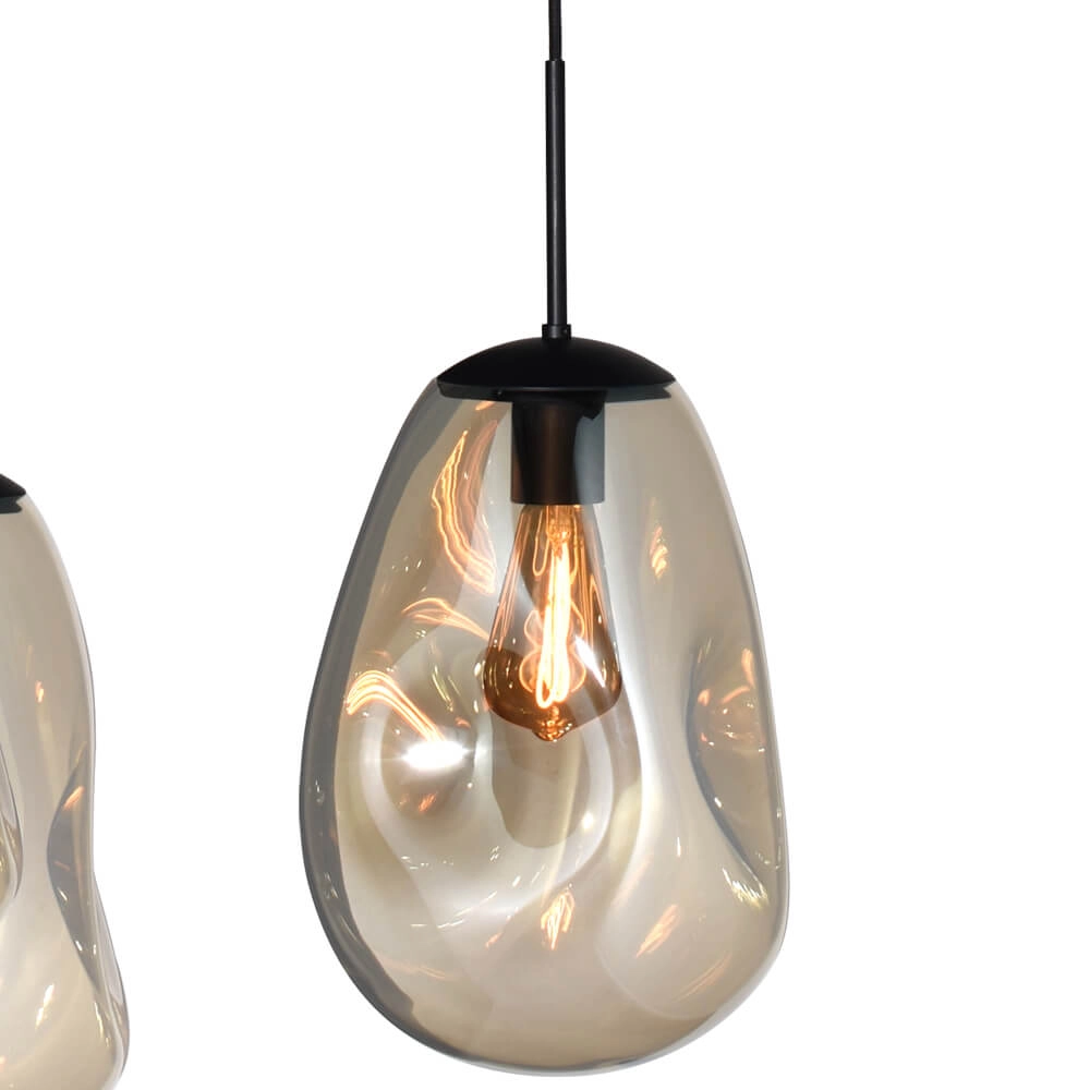 Hanglamp Lava Oval 6x goud glas Ø 22,5cm Masterlight 8718121290133