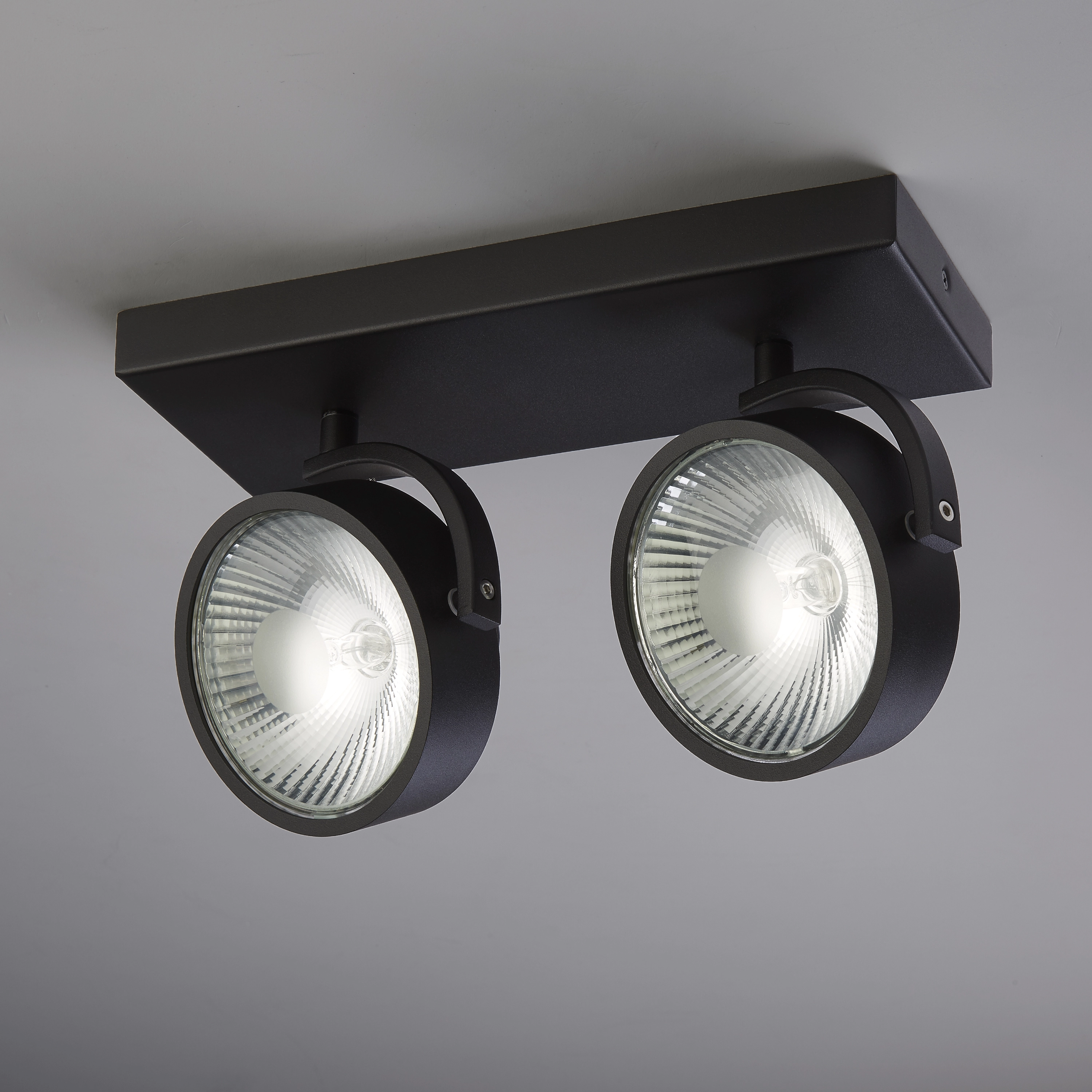 Opbouwspot Jupiter 2-lichts zwart Lyora 5053423275796