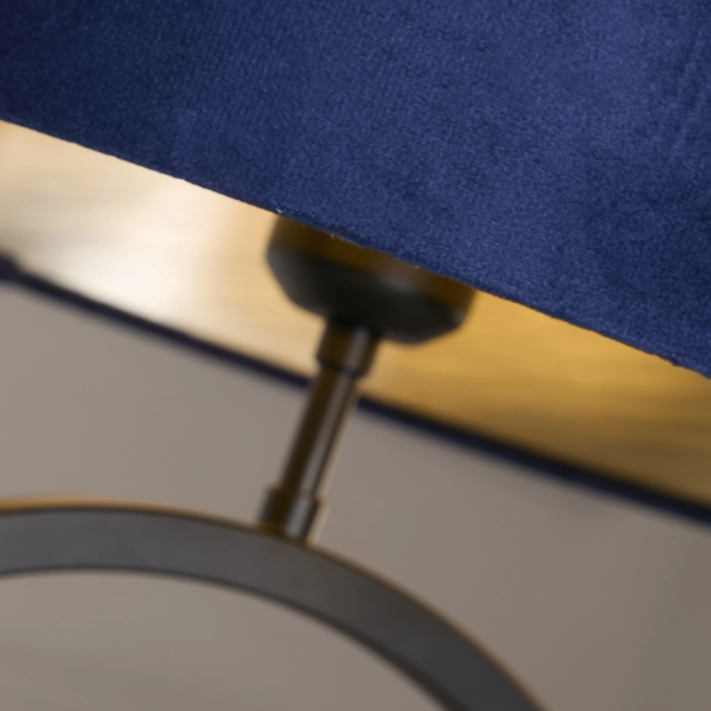 Tafellamp Elegant zwart met blauwe kap Searchlight 5053423305448