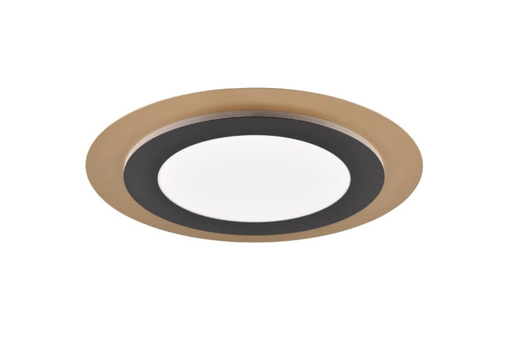 Ronde design plafondlamp Morgan zwart met goud Trio 4017807574425