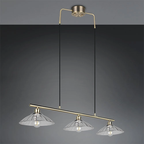 Klassieke hanglamp Eluna 3-lichts oud messing Trio 4017807682526