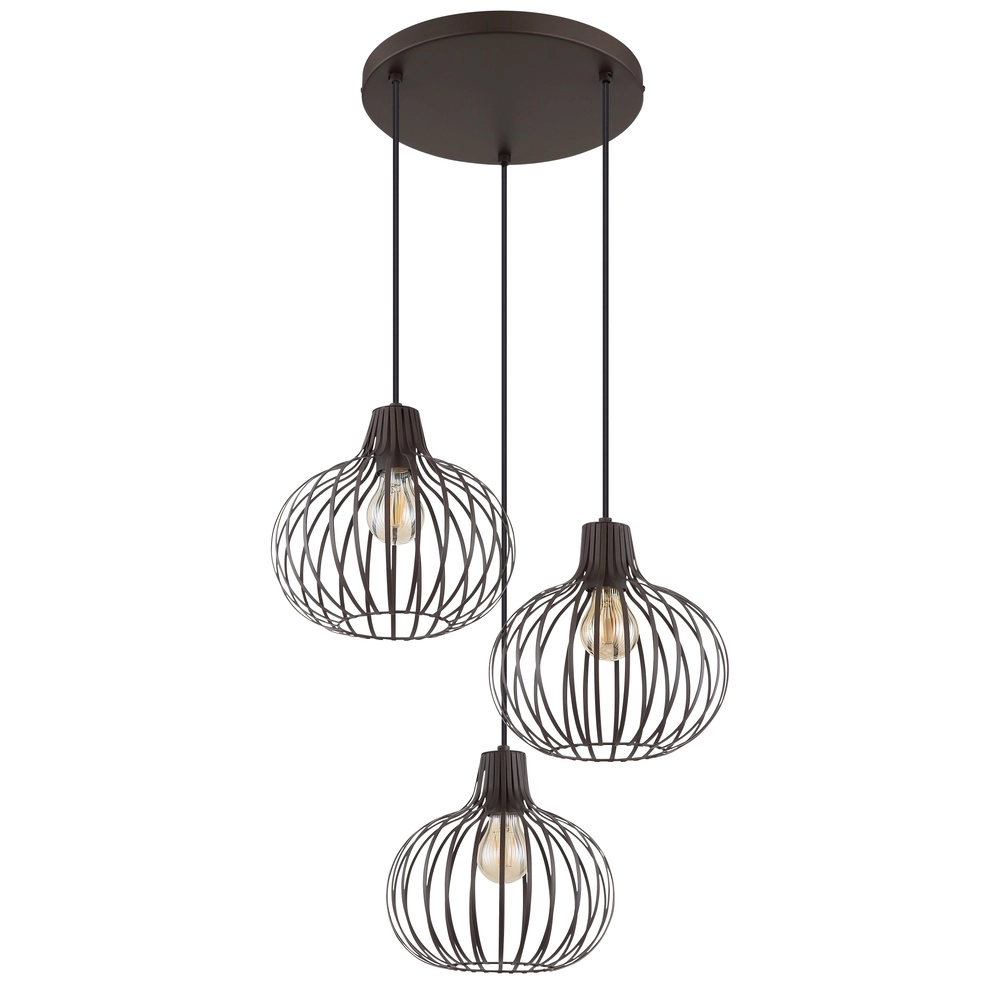 Design hanglamp Mateo 3-lichts roest briun Globo 9007371569144