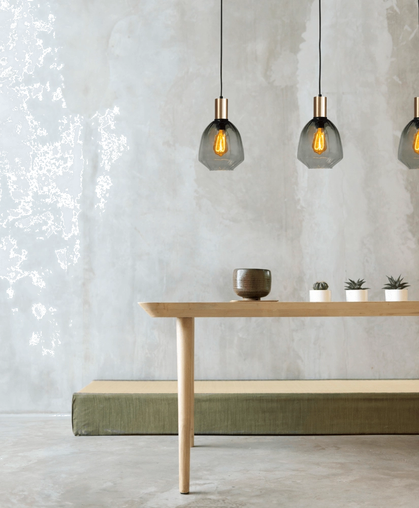 3-lichts hanglamp - goud - Porto met Nicolette green glazen Masterlight 8718121269702