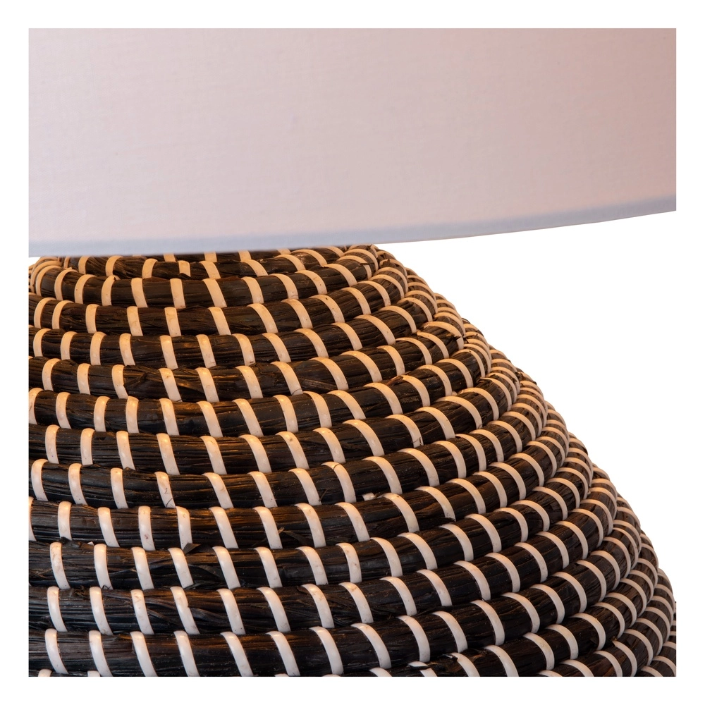 Zeegras schemerlamp Maduka Ø 45cm - zwart met witte kap Premium by Lucide 5411212106070