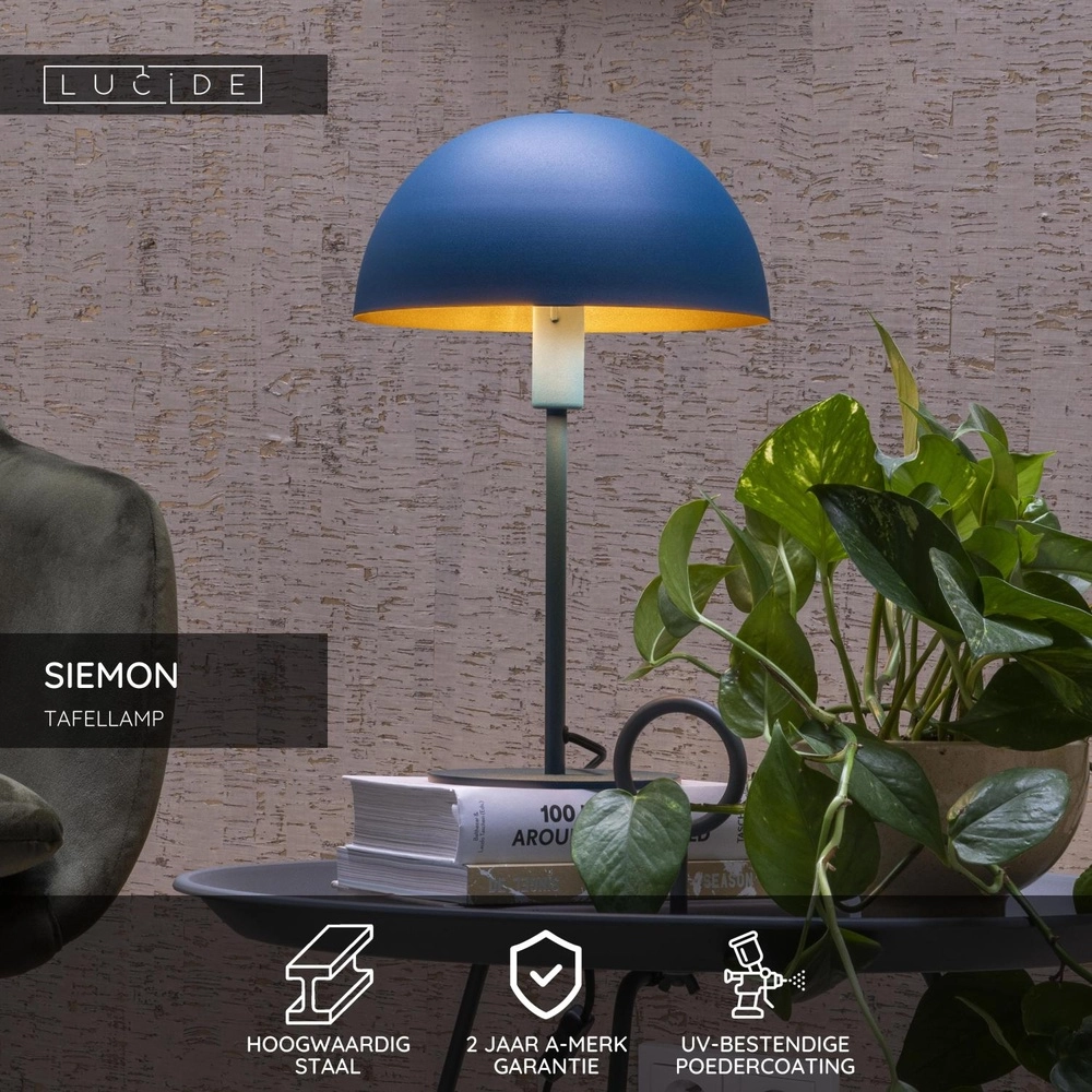Design tafellamp Siemon blauw Lucide 5411212451545