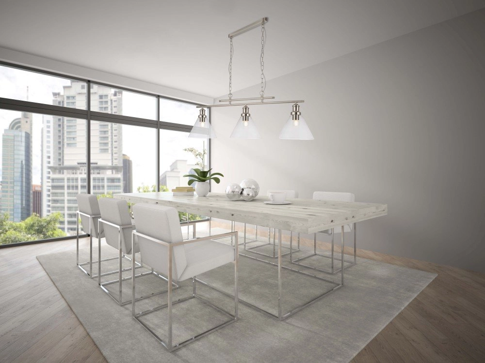 Hanglamp Pyramid 3-lichts mat zilver Searchlight 5053423125664