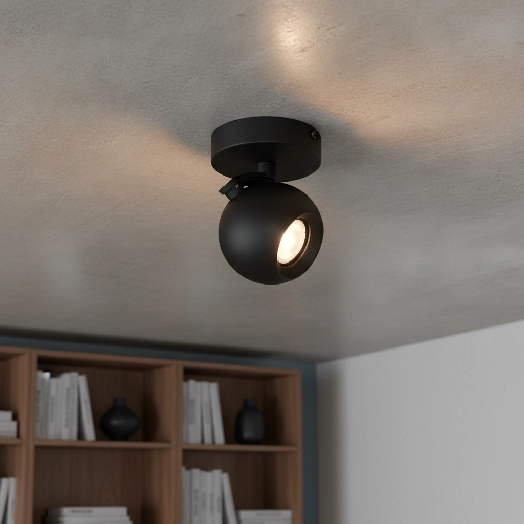 Plafondlamp Bolero bol 1-lichts zwart