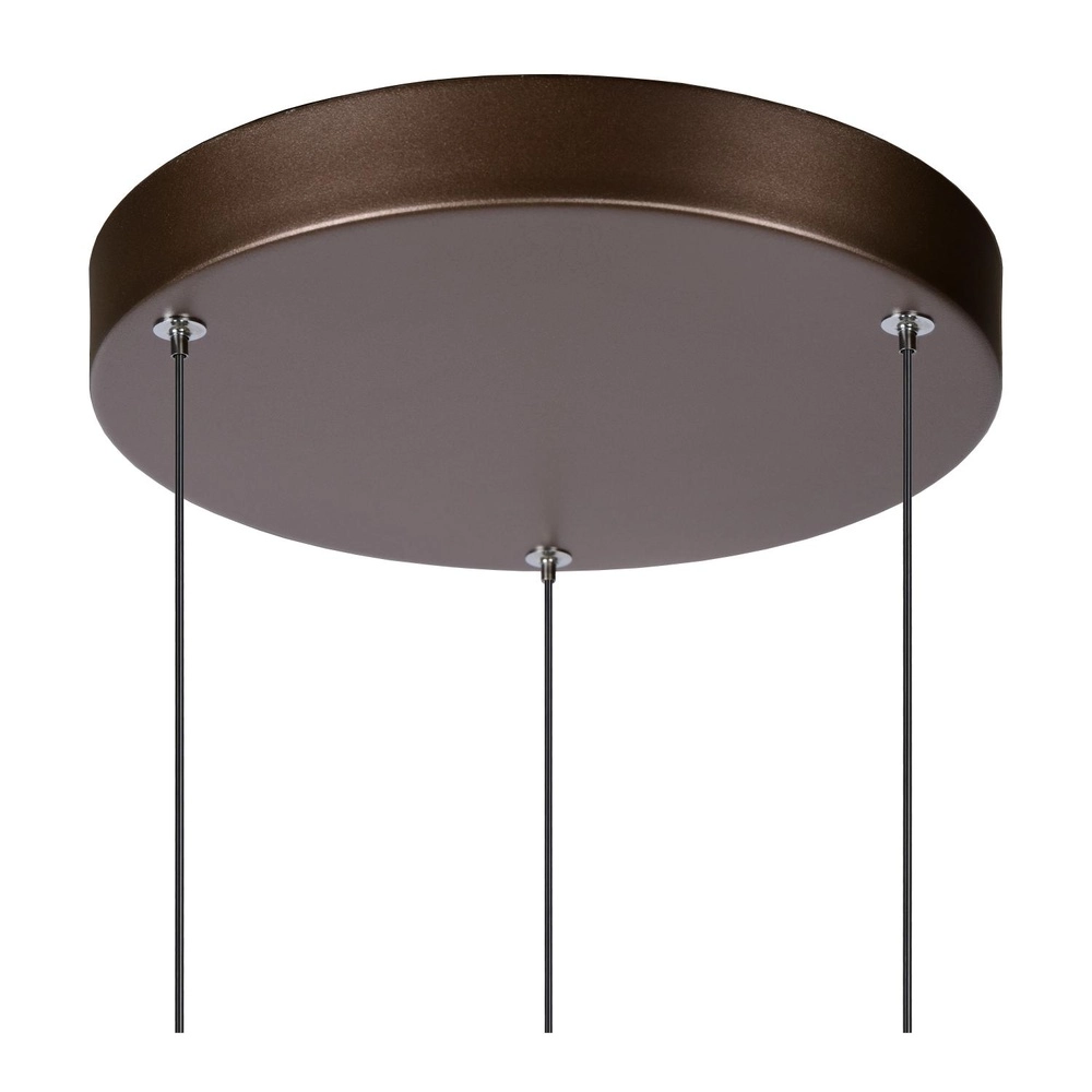 Strakke hanglamp Margary 3-lichts koffie bruin Lucide 5411212903969