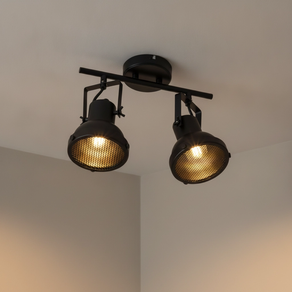 Plafondlamp Ruvi 2-lichts zwart
