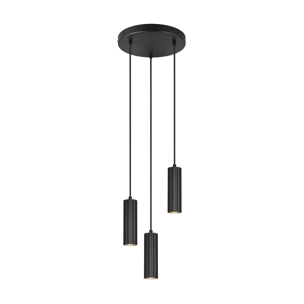 3-lichts hanglamp Soka zwart 3-lichts hanglamp Soka zwart
