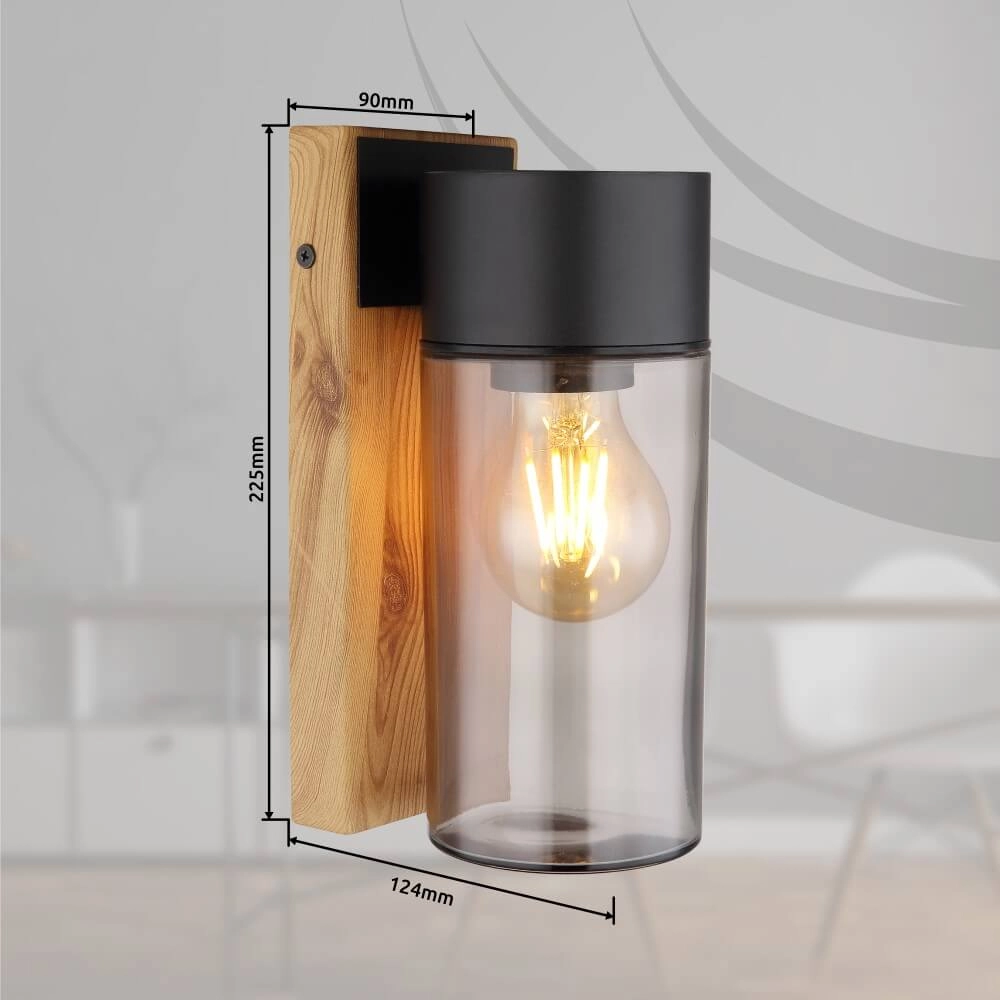 Hout look buitenlamp Etsi Globo 9007371444526