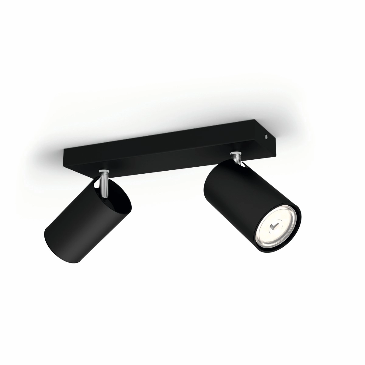 Opbouwspot Kosipo 2-lichts zwart Philips 8718696164907