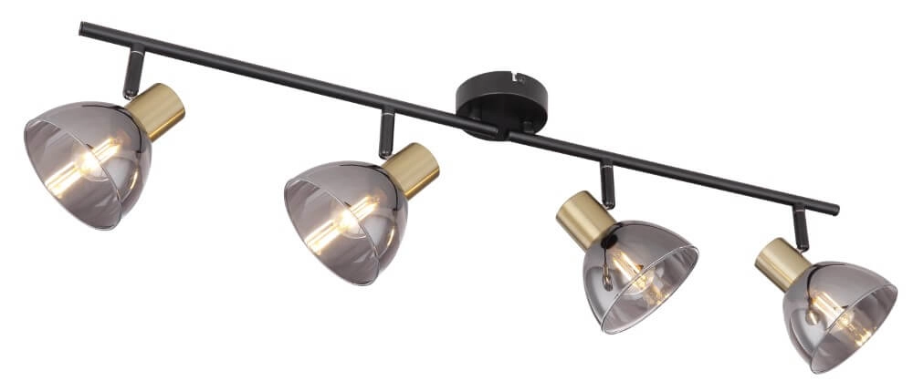 4-lichts plafondlamp Jay zwart met goud Globo 9007371387403