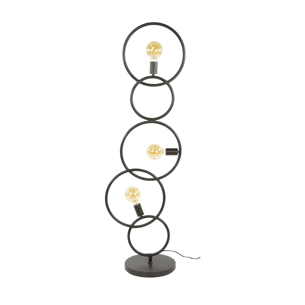 Design vloerlamp Loop zwart - 3x E27 Lyora 8716803511040