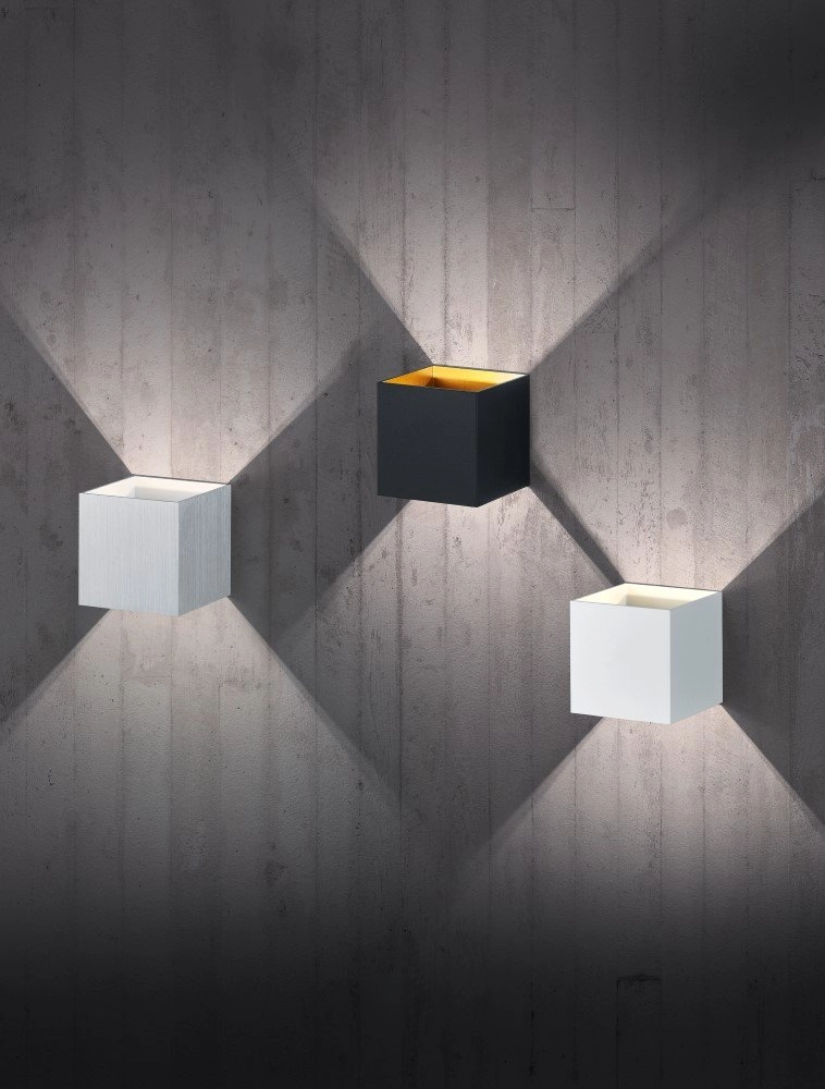 Design wandspot Louis Up - Down zwart met goud Trio 4017807371789