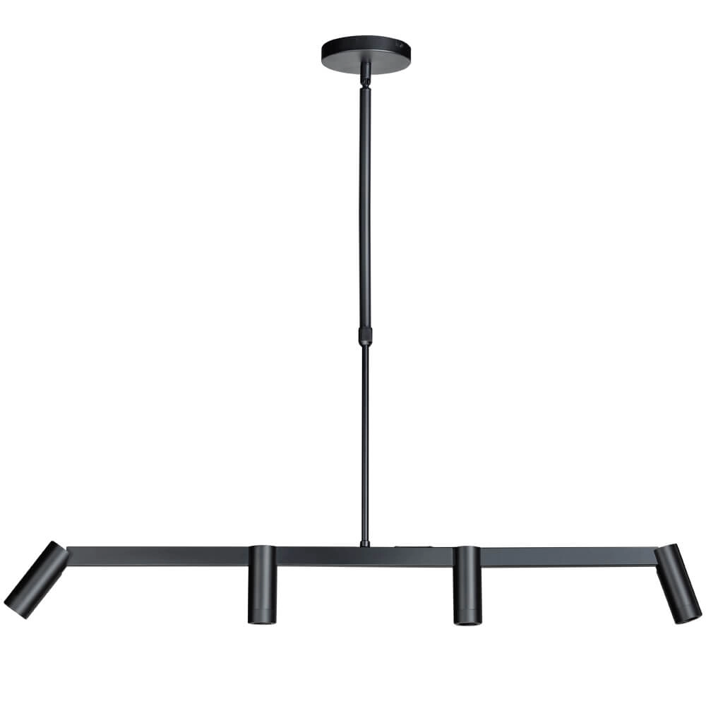 Strakke eettafellamp Miller 4-lichts zwart