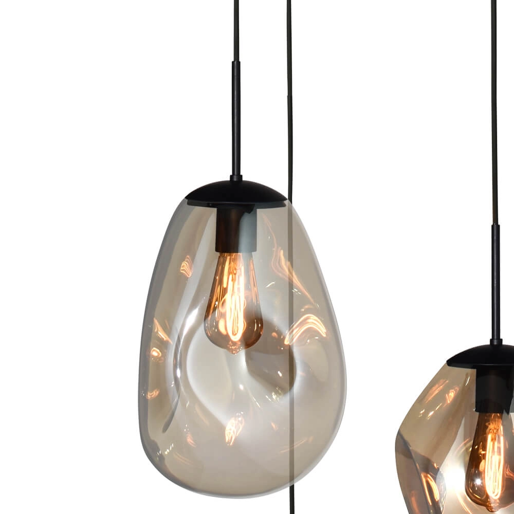 Pendel hanglamp Lava 3x goud glas Masterlight 8718121286419