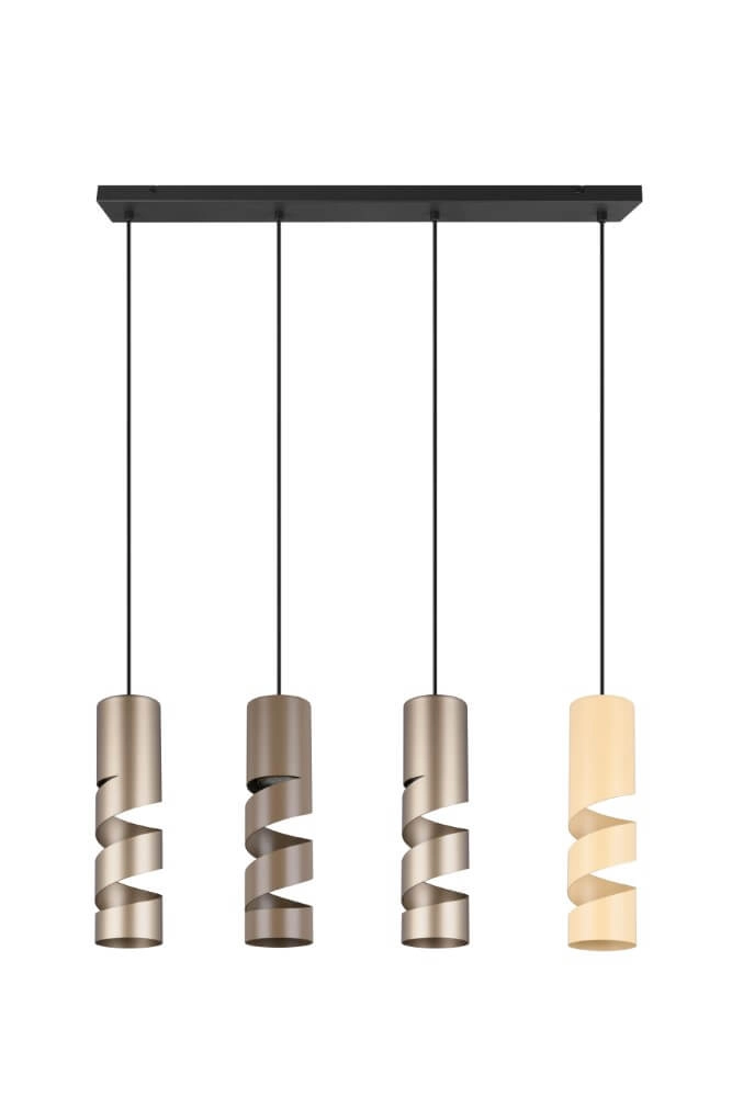 4-lichts koker hanglamp Stream bruine tinten Trio 4017807614008