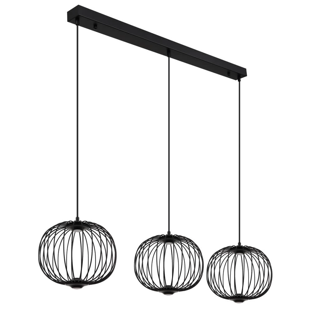 Zwarte hanglamp Galway 3-lichts kooi Globo 9007371462339