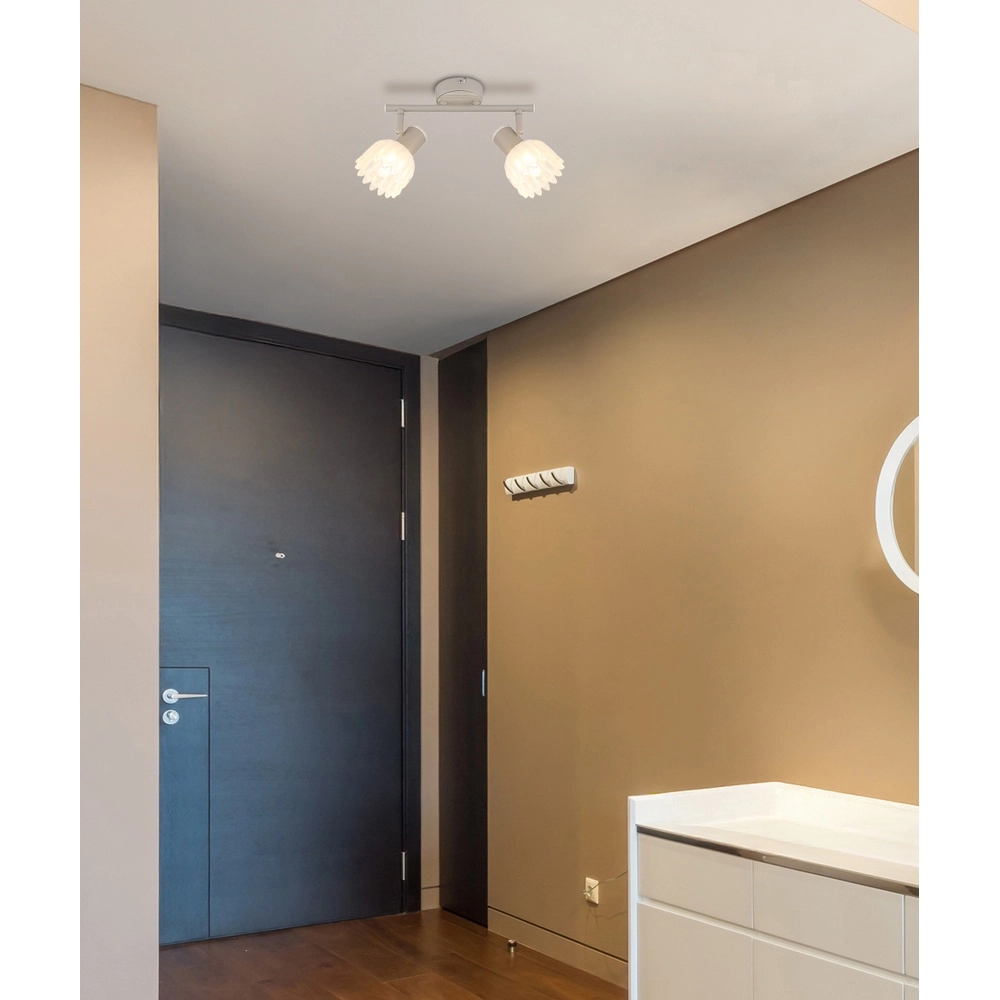 2-lichts plafondspot Planta zand bruin Globo 9007371569939