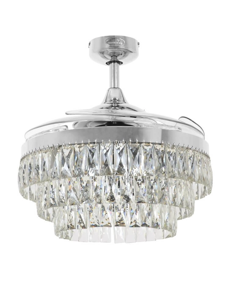 Chrome plafondventilator met kristal Fanway Veil Ø 122cm Beacon 9333509143987