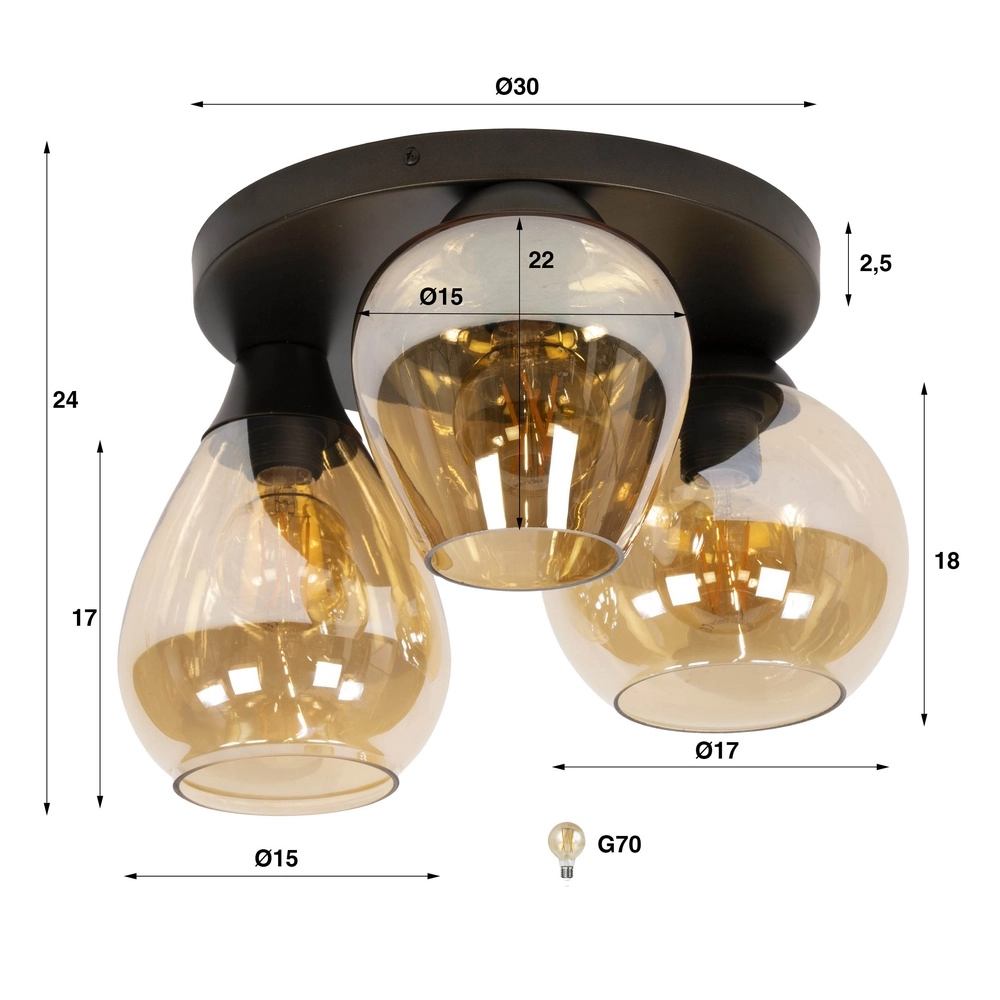 Slaapkamer plafondlamp Mix Ø 41cm Lyora 8716803512306