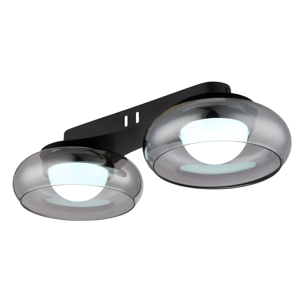 Design plafondlamp Carlene 2-lichts zwart Globo 9007371569175
