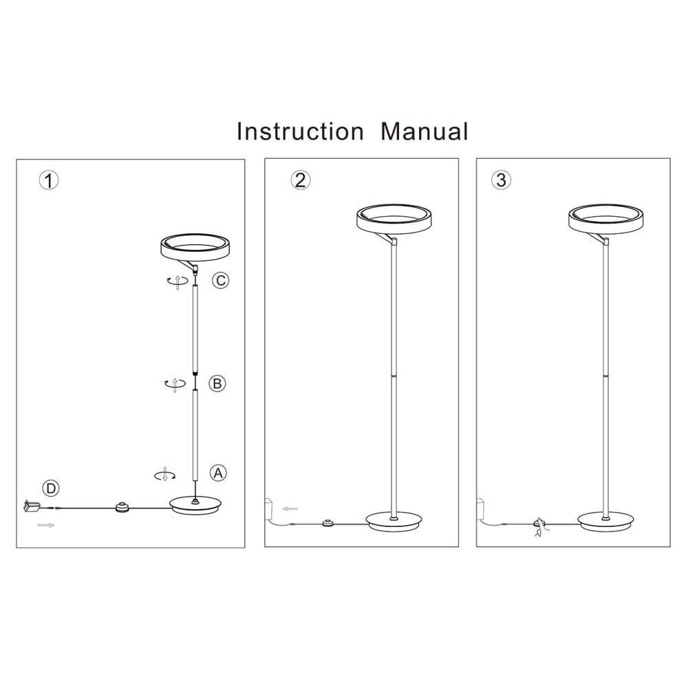Moderne vloerlamp Mykty zwart Ø 40cm Steinhauer 8712746178173