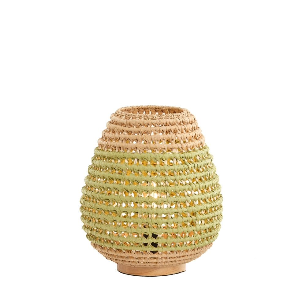 Rotan tafellamp Kalipa Ø 32cm - groen rotan Light & Living 8717807760502