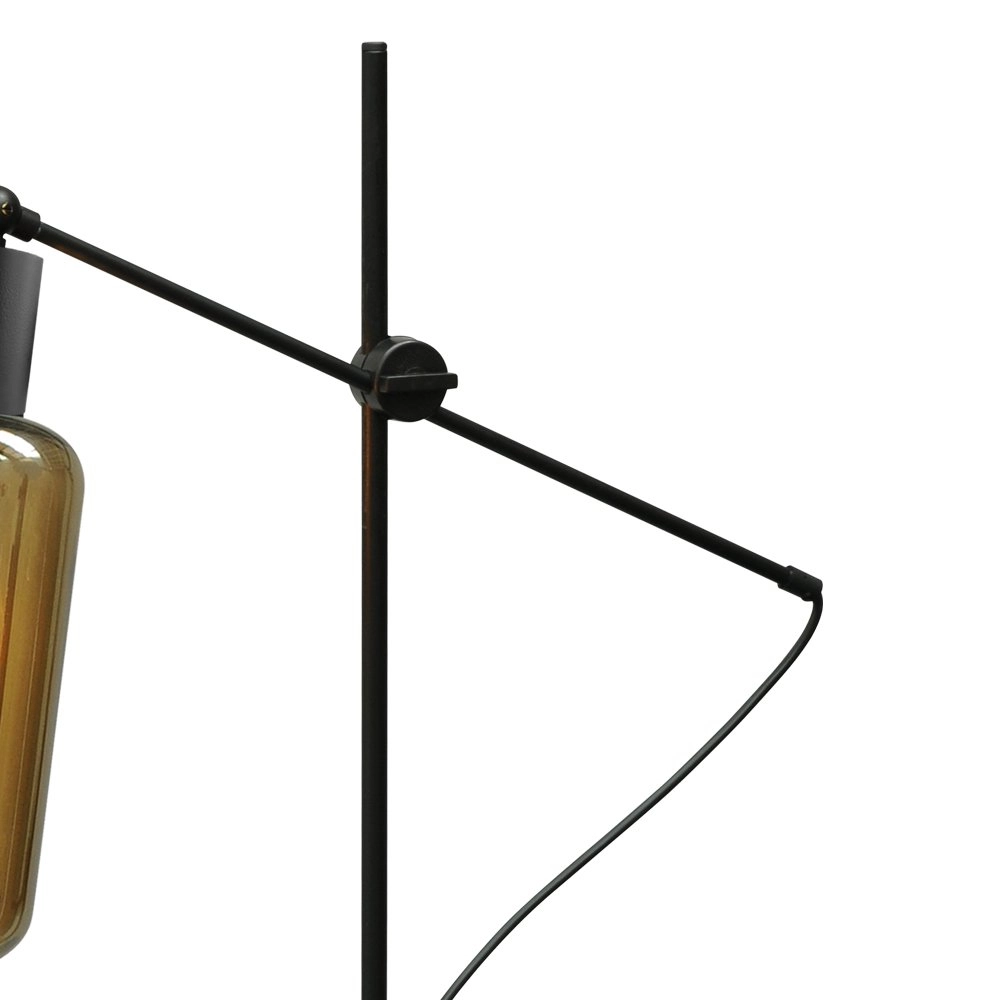 Zwarte tafellamp Bounty met cilinderglas Masterlight 8718121248493