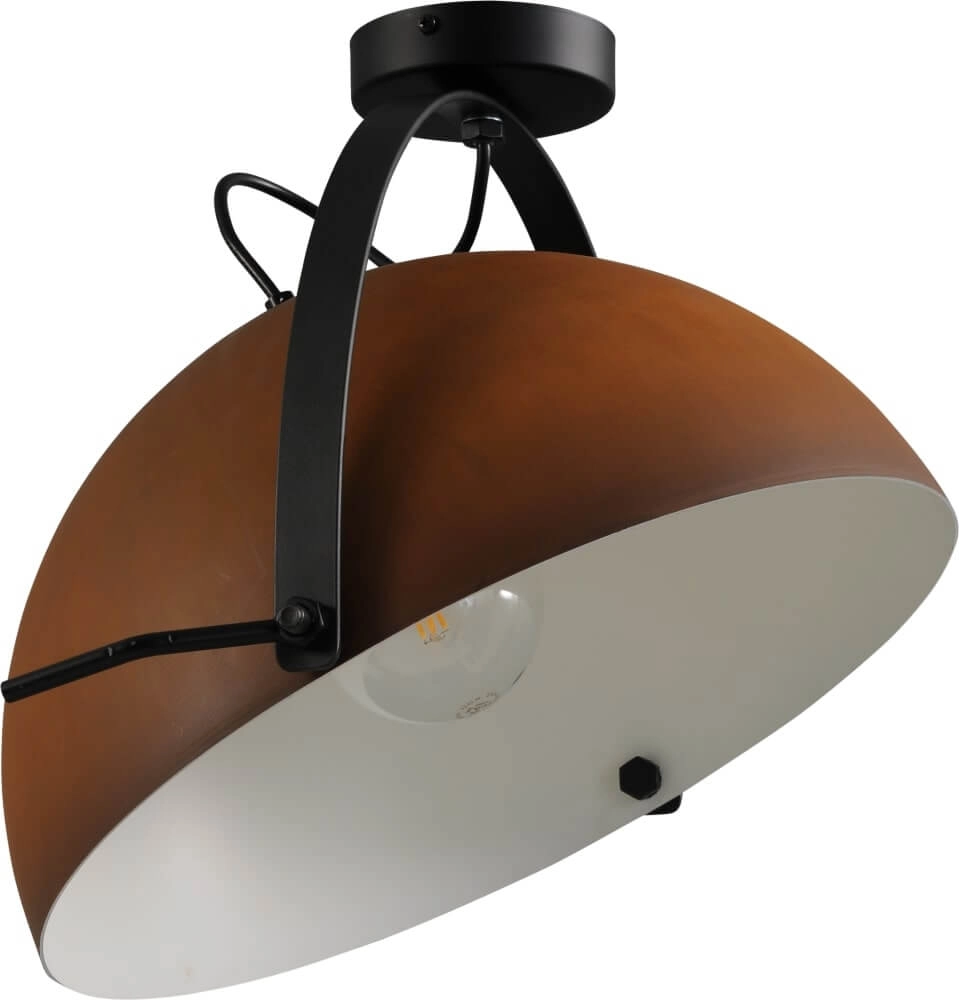 Landelijke plafondlamp Larino 40 roestbruin met wit