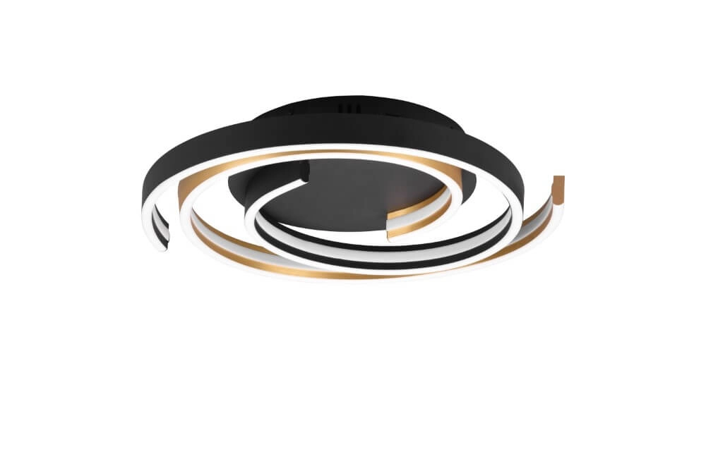 Dimbare plafondlamp Caya goud met zwart Trio 4017807541953