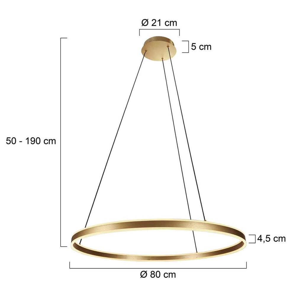 Design hanglamp Ringlux goud Ø 80cm Steinhauer 8712746171587