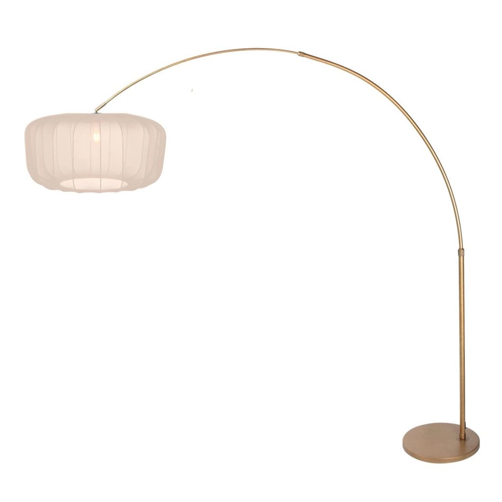 Bronzen booglamp Vela Lino met crème kap Ø60cm Steinhauer 8712746185683