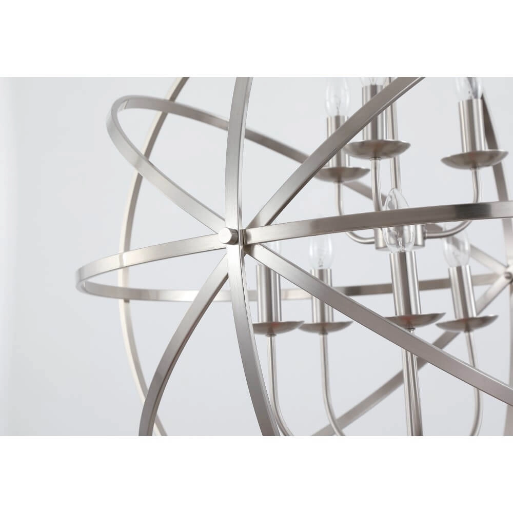 Antieke hanglamp Orbit 8-lichts zilver Searchlight 5053423271934