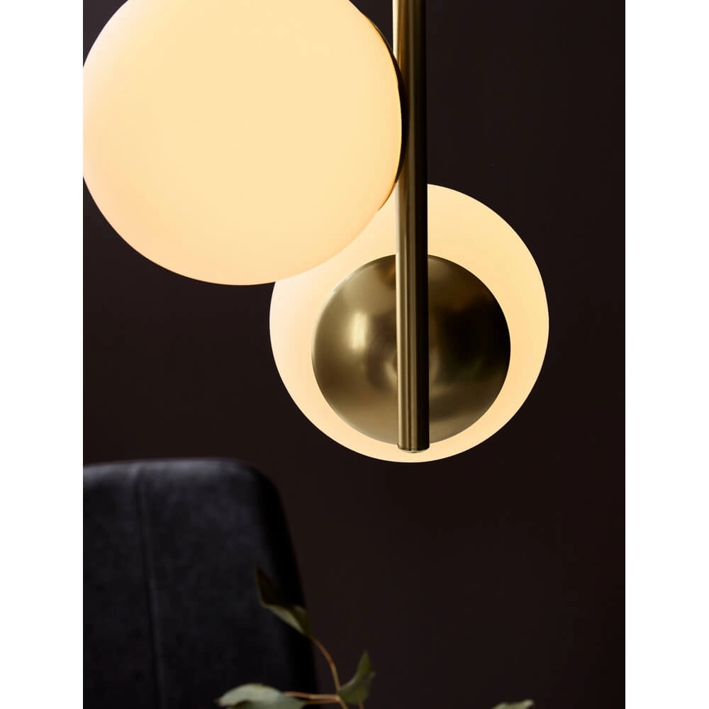 Hanglamp Lilly 3-lichts goud met witte bol Nordlux 5701581459083