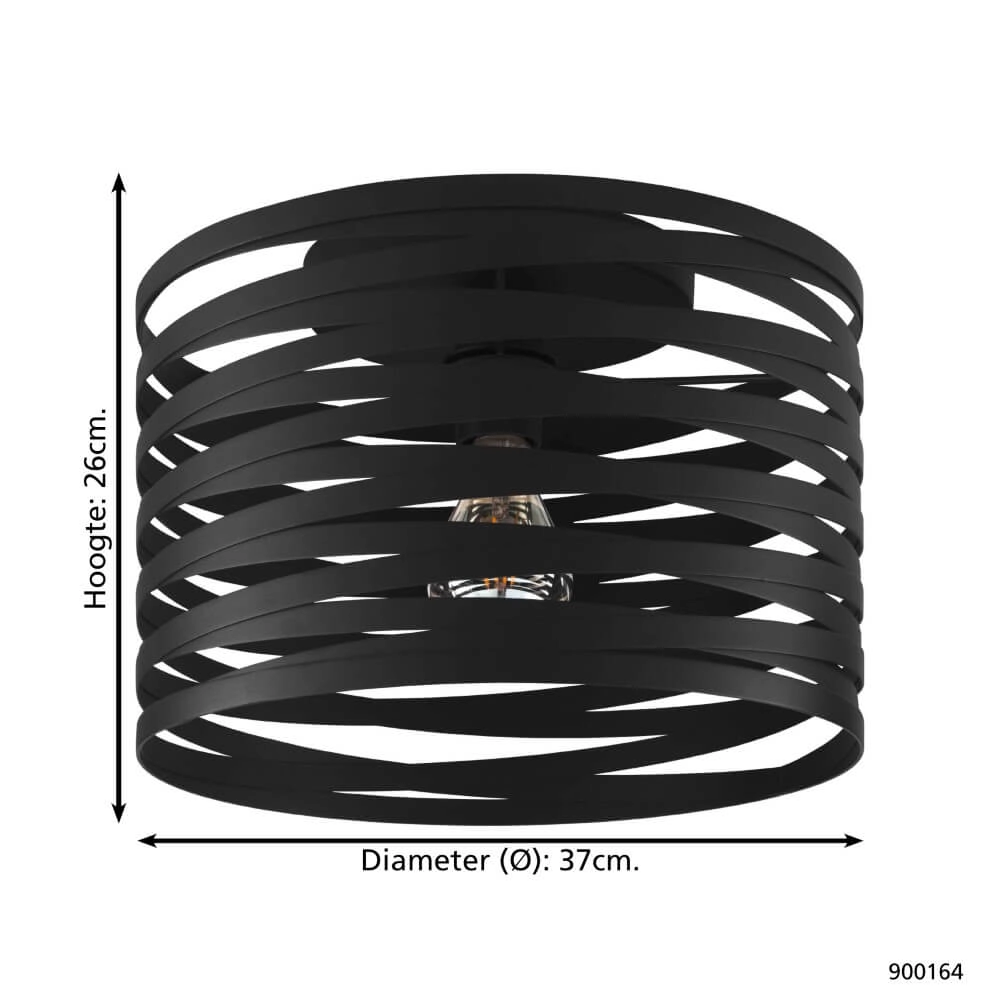 Zwarte plafondlamp Cremella Ø 37cm Eglo 9008606234417