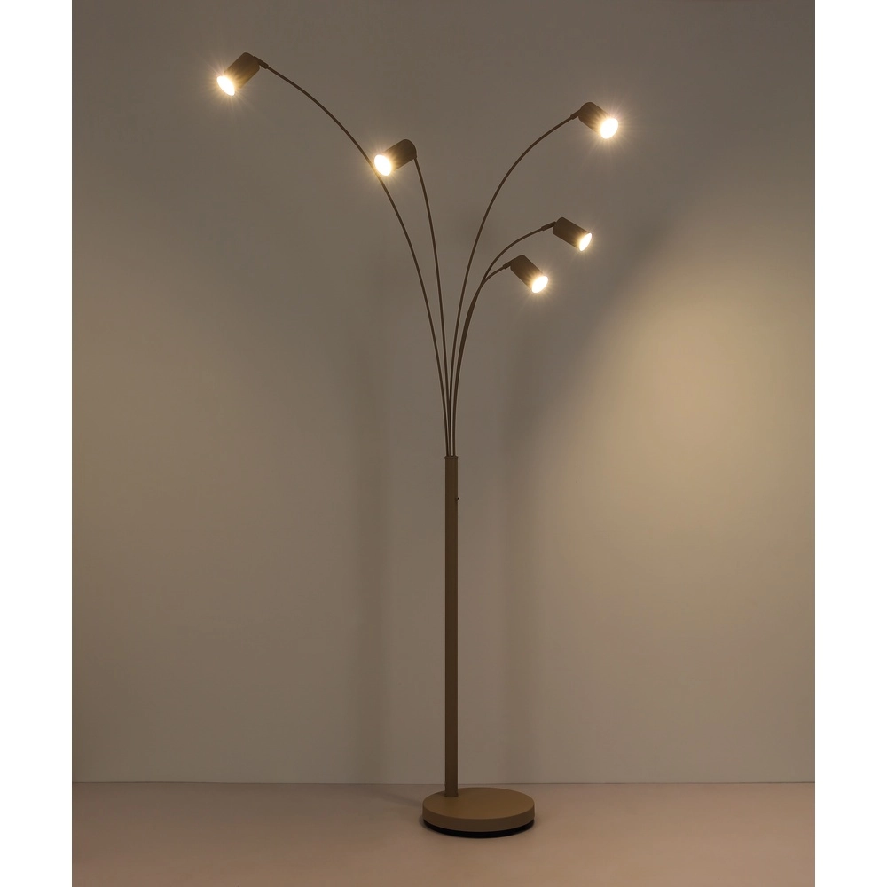 5-lichts vloerlamp Robby zand bruin Globo 9007371566365