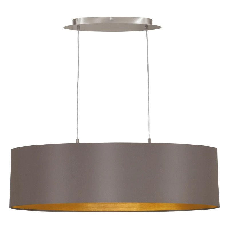 Landelijke hanglamp Maserlo 78cm cappucino met goud Landelijke hanglamp Maserlo 78cm cappucino met goud