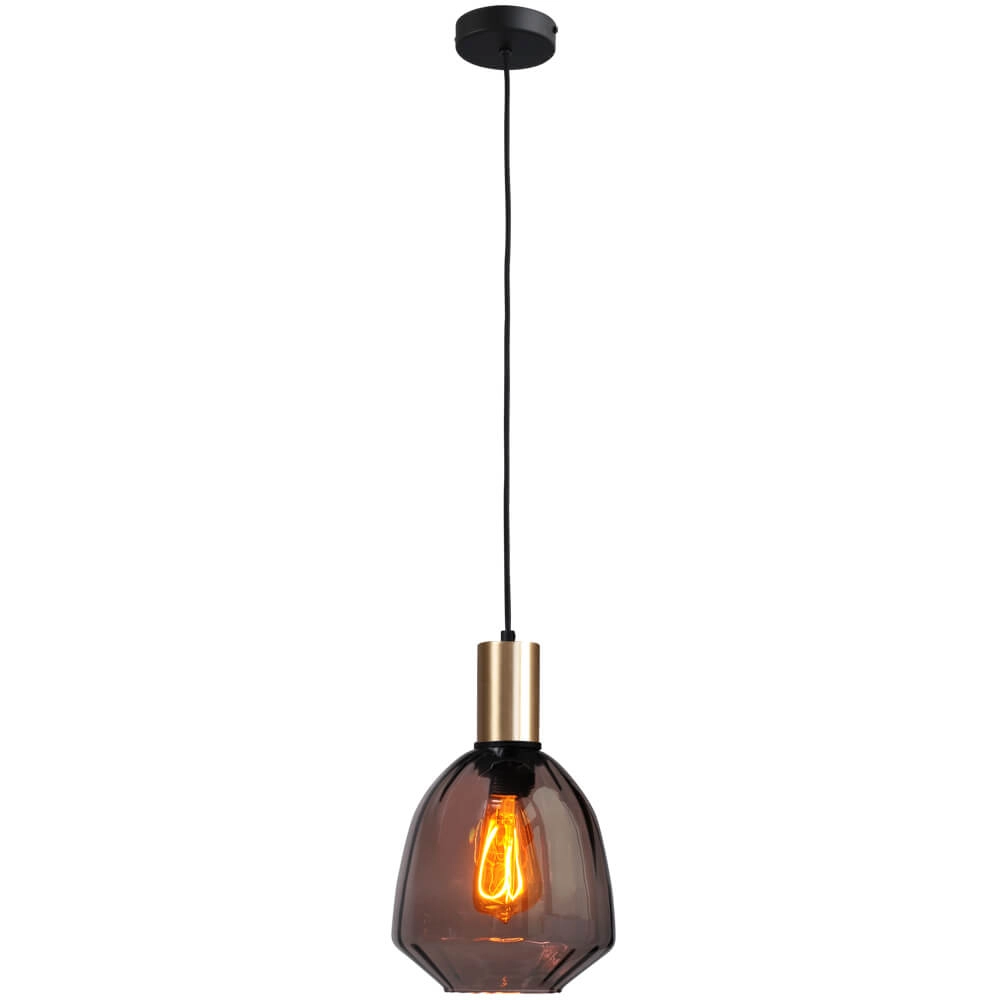Hanglamp goud Porto met Nicolette red glas - Ø 20cm Masterlight 8718121269252