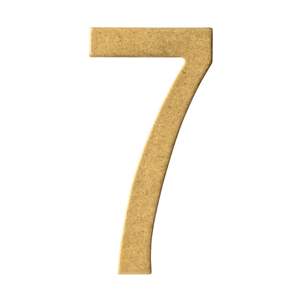 Huisnummer 7 Numbra 15cm messing getrommeld