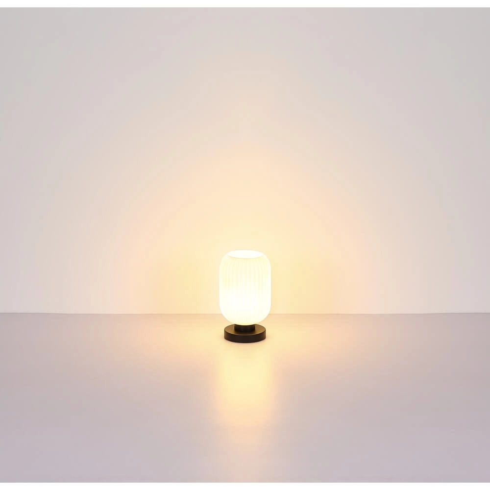 Ronde tafellamp Normy wit glas Ø 14cm Globo 9007371453283