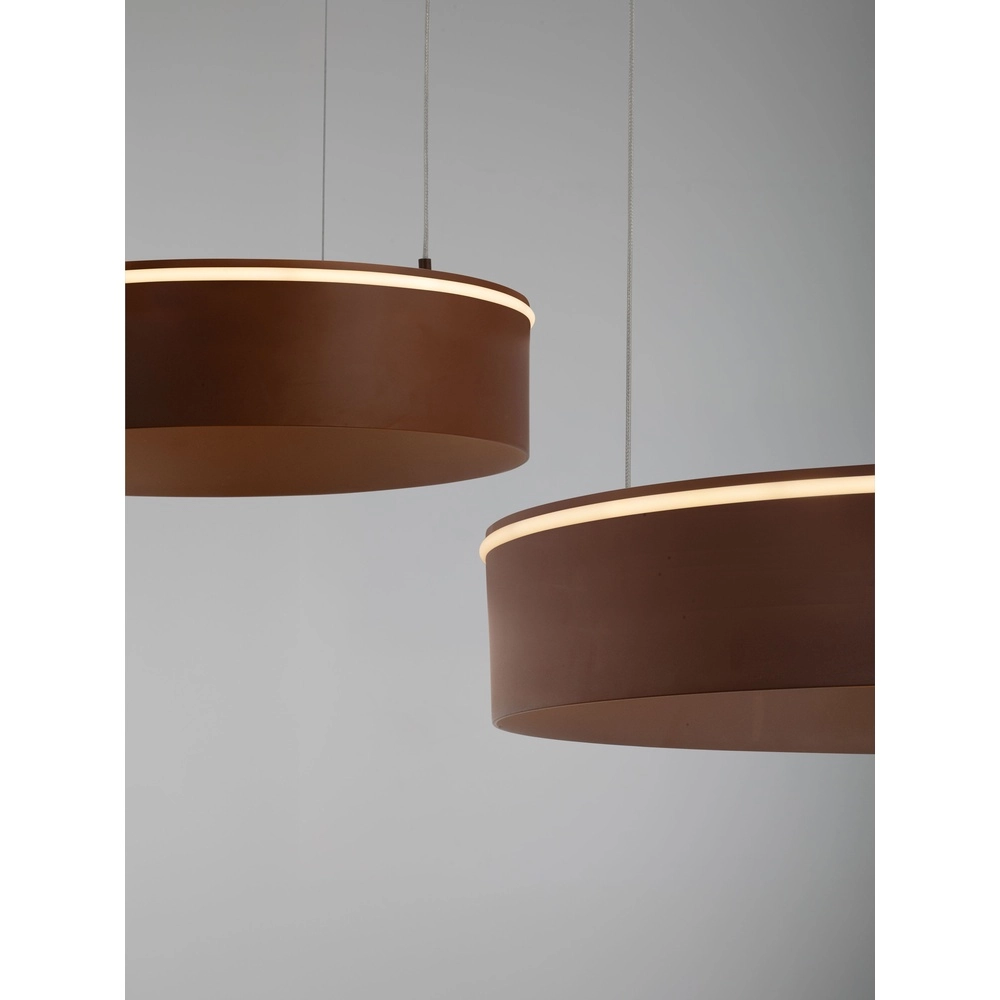 Moderne hanglamp Olivia dubbel bruin Lyora 5212017494283