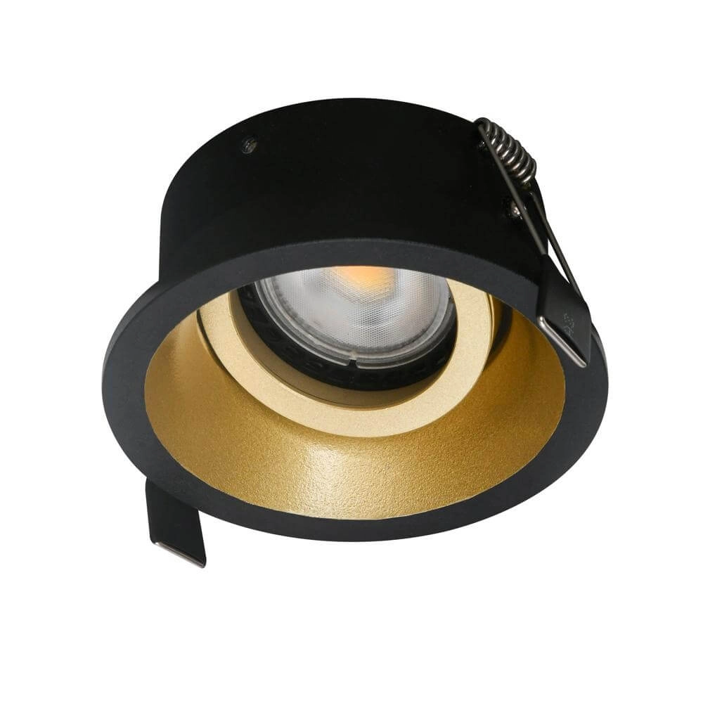 Ronde inbouwspot Roura zwart met gouden binnenkant Artdelight 8720701102644