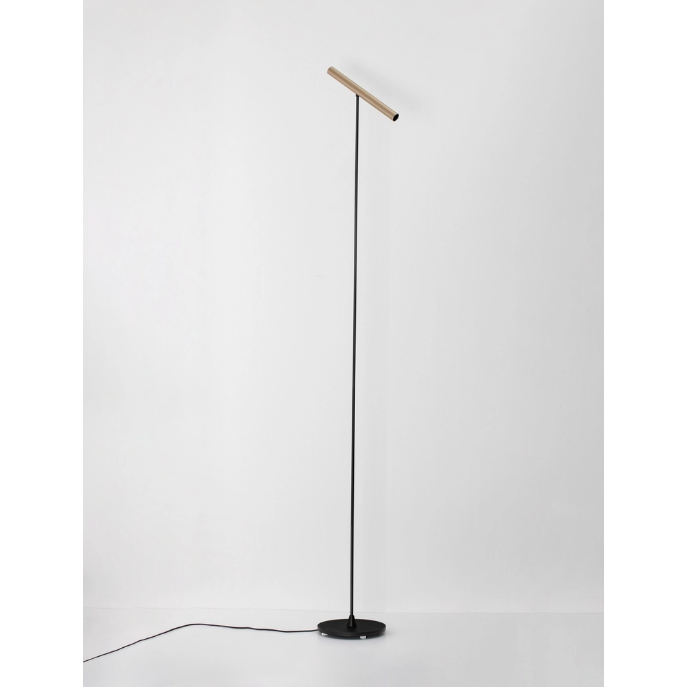 Design vloerlamp Prato zwart met mokka bruin Lyora 5212017467805