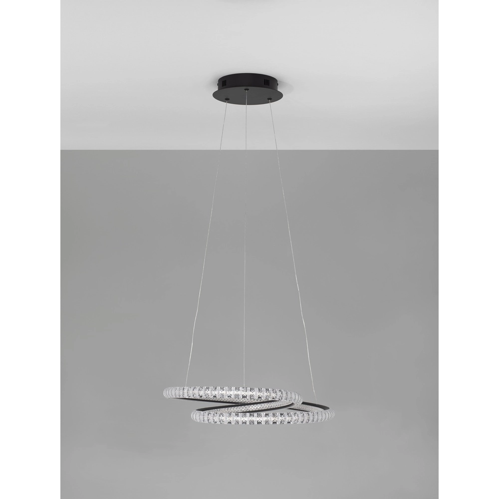 Design hanglamp Ginevra zwart Ø 48cm Lyora 5212017433480