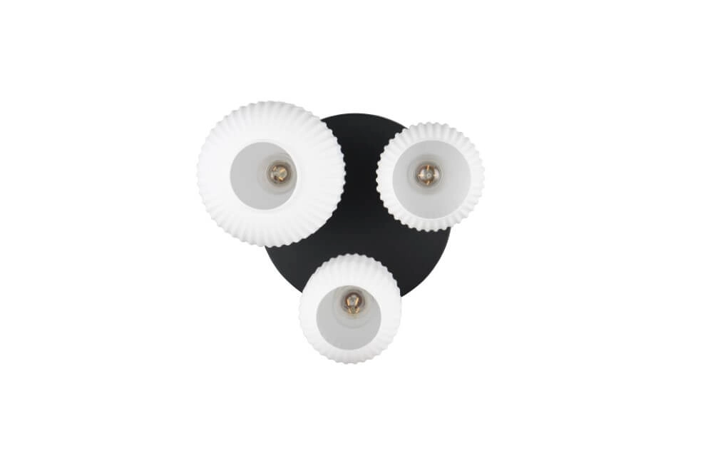 Trendy plafondlamp Diva met wit glas Trio 4017807614541