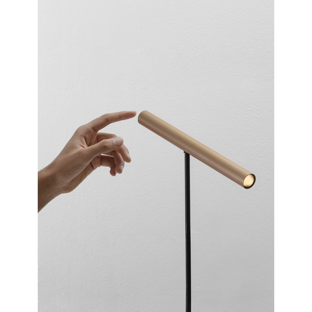 Design vloerlamp Prato zwart met mokka bruin Lyora 5212017467805